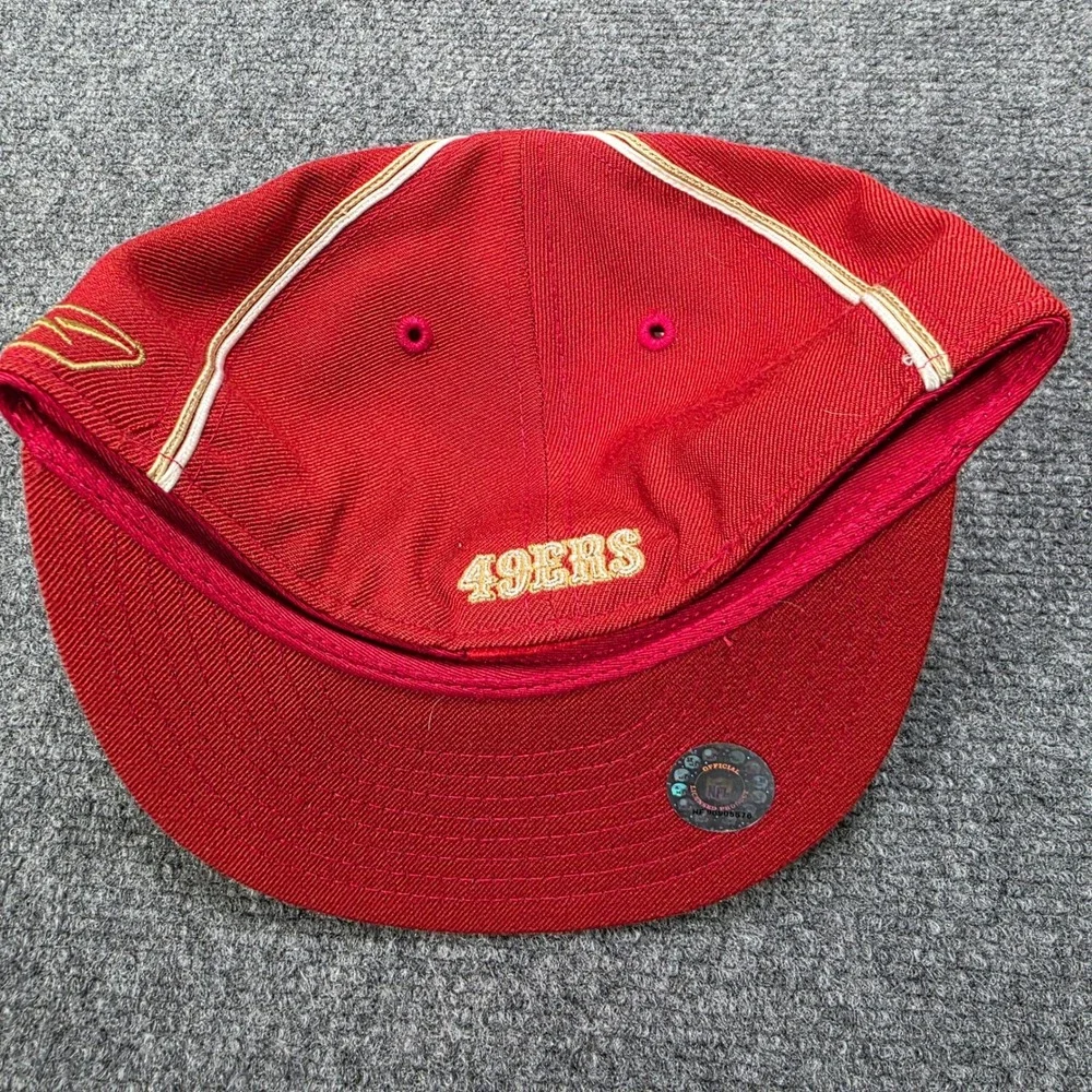 Reebok San Francisco 49ers NFL Fitted Baseball Cap Red‎ Gold 6 7/8 100% Wool VTG